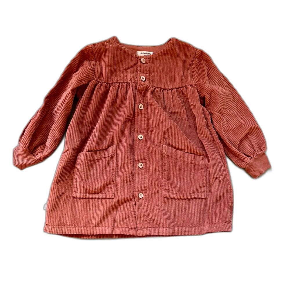 Corduroy Button-Down Dress Terracotta Size 24m